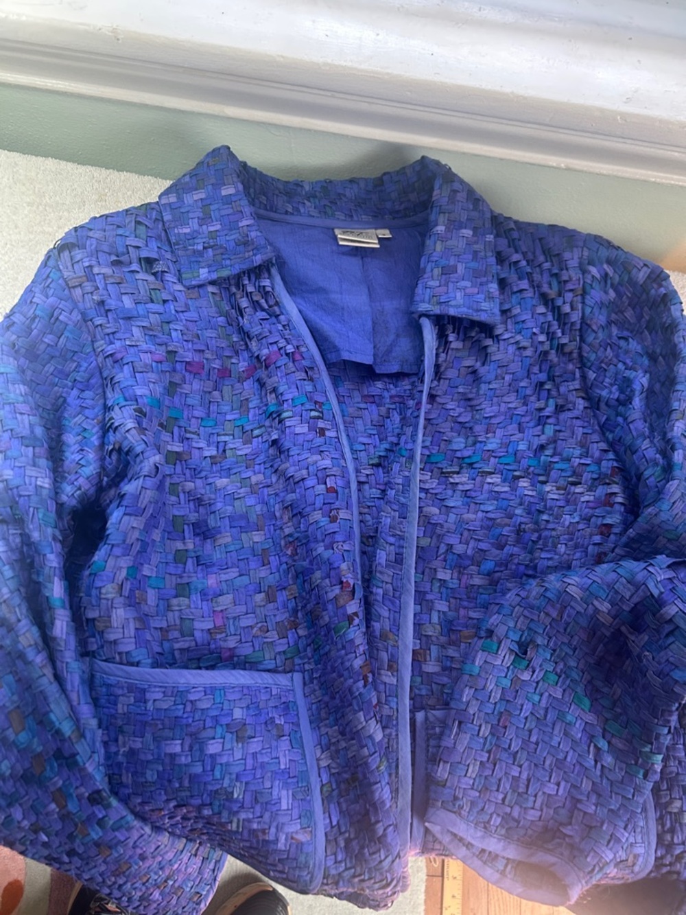 Woven Texture silk Blue Women's S Jacket Norm Thompson